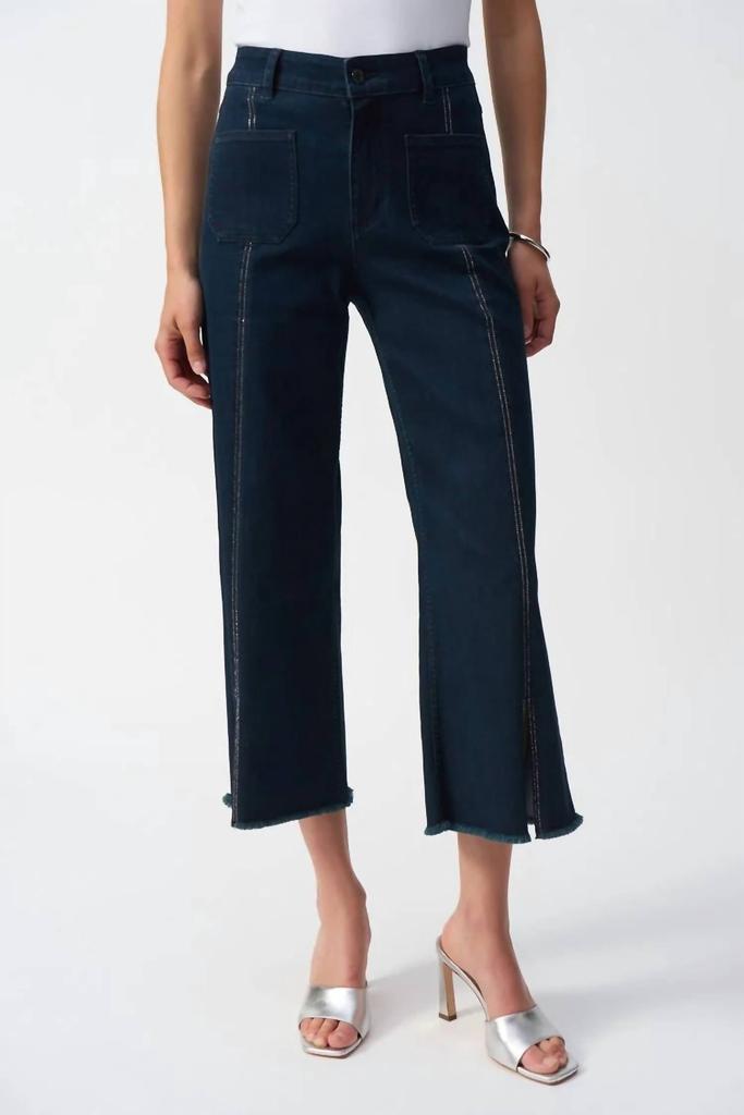 JOSEPH RIBKOFF Joseph Ribkoff - Culotte Jeans with Embellished Front Seam