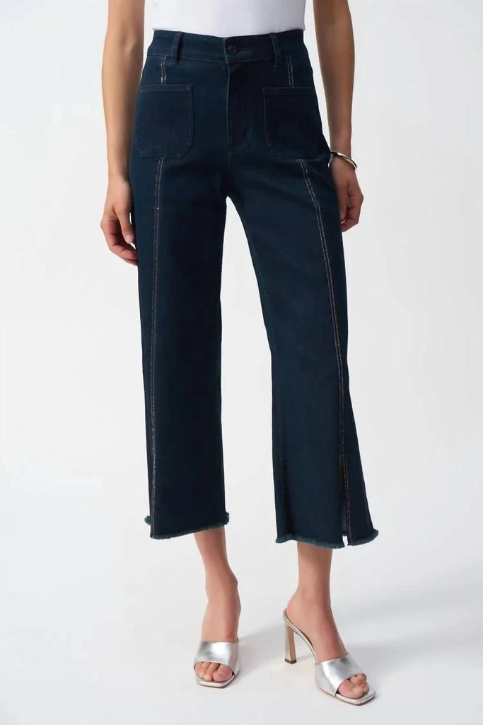 JOSEPH RIBKOFF Joseph Ribkoff - Culotte Jeans with Embellished Front Seam 1