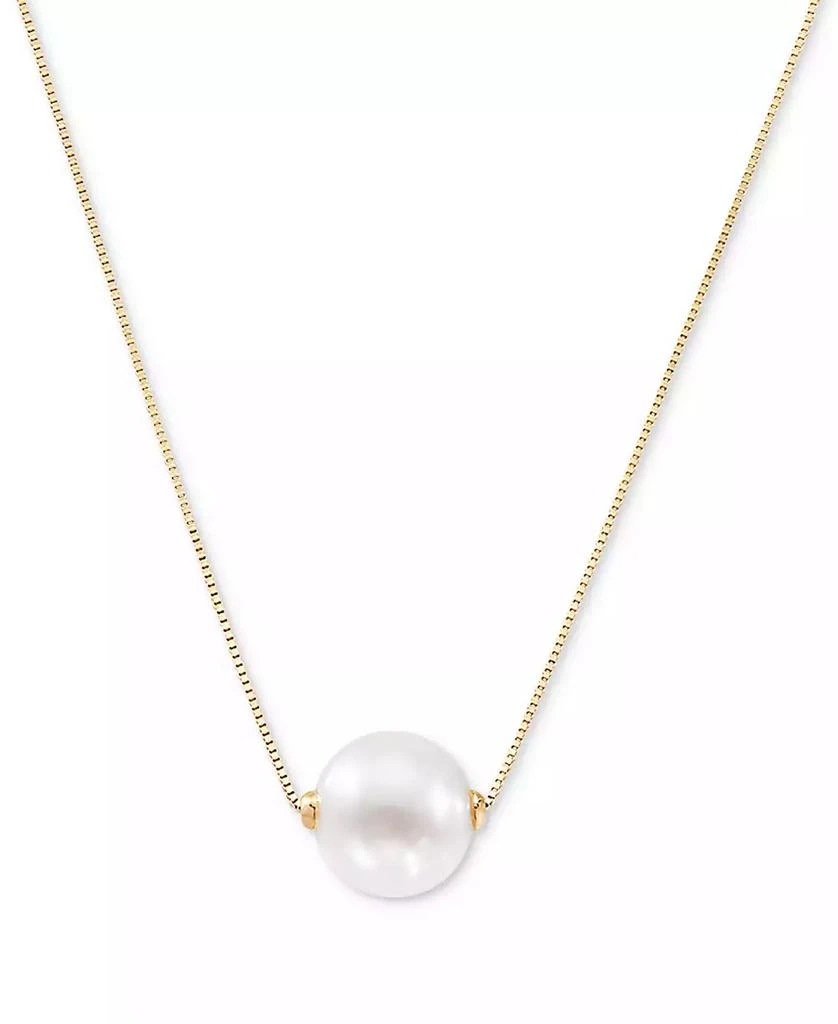 Honora Cultured Freshwater Pearl (8-1/2mm) 18" Pendant Necklace in 14k Gold (Also in Pink Cultured Freshwater Pearl) 1