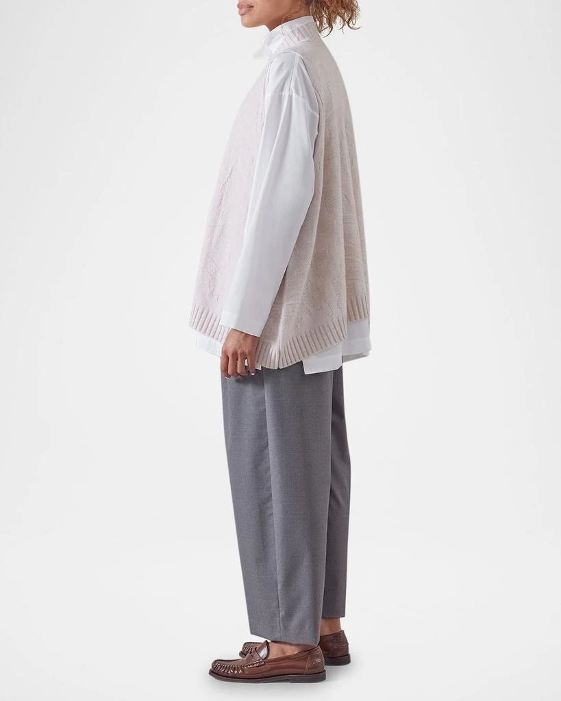 Eskandar A-Line Sleeveless V-Neck Cashmere Sweater 4