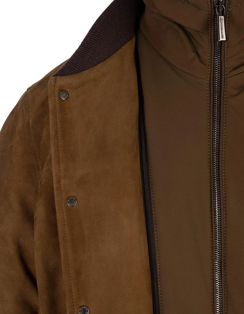 MOORER Callum College Bomber Jacket In Tobacco Suede 4