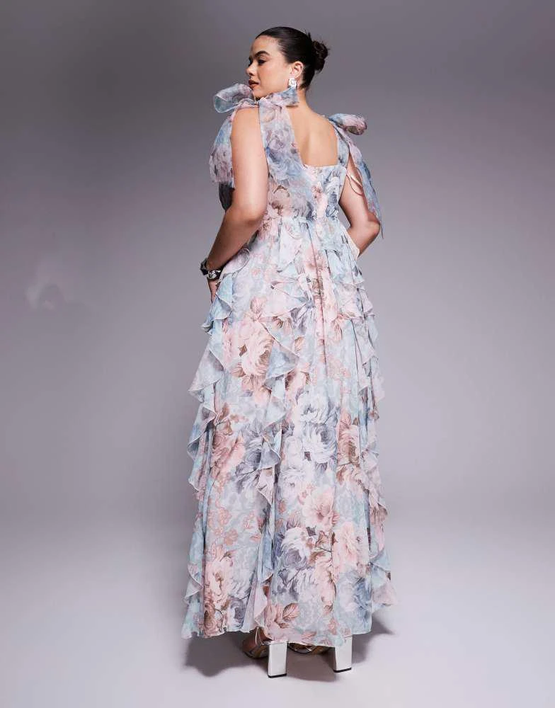 knee length dresses for ladies Azure Waterfall Gown– Teuta Matoshi main image 1
