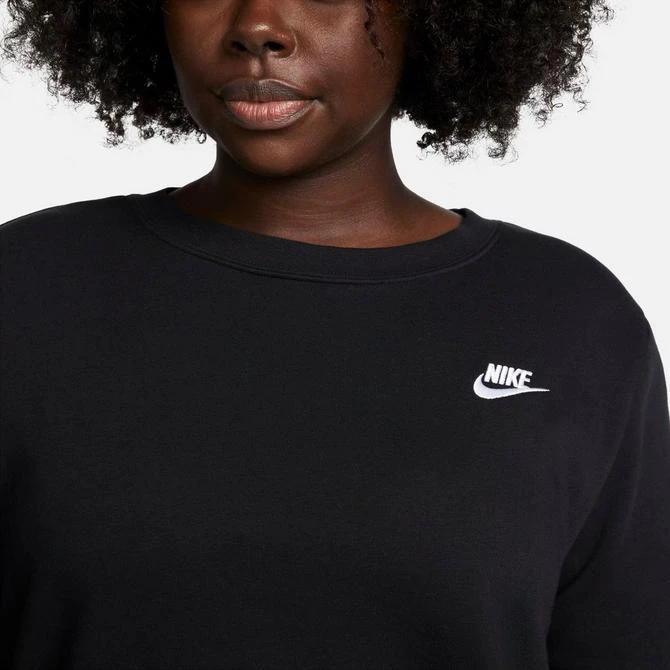 NIKE Women's Nike Sportswear Club Fleece Crewneck (Plus Size) 4