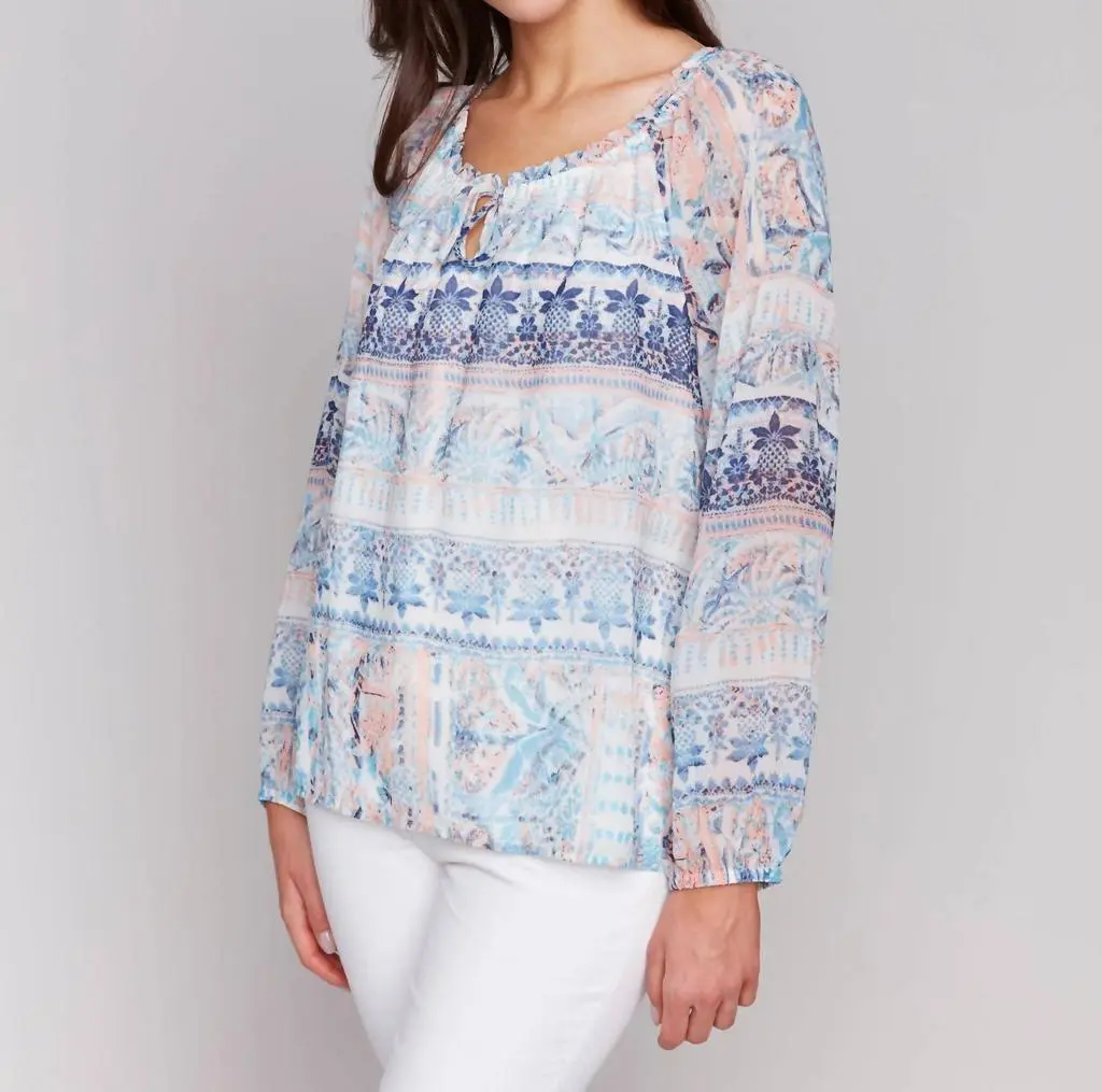 CHARLIE B Charlie B - Printed Chiffon Blouse