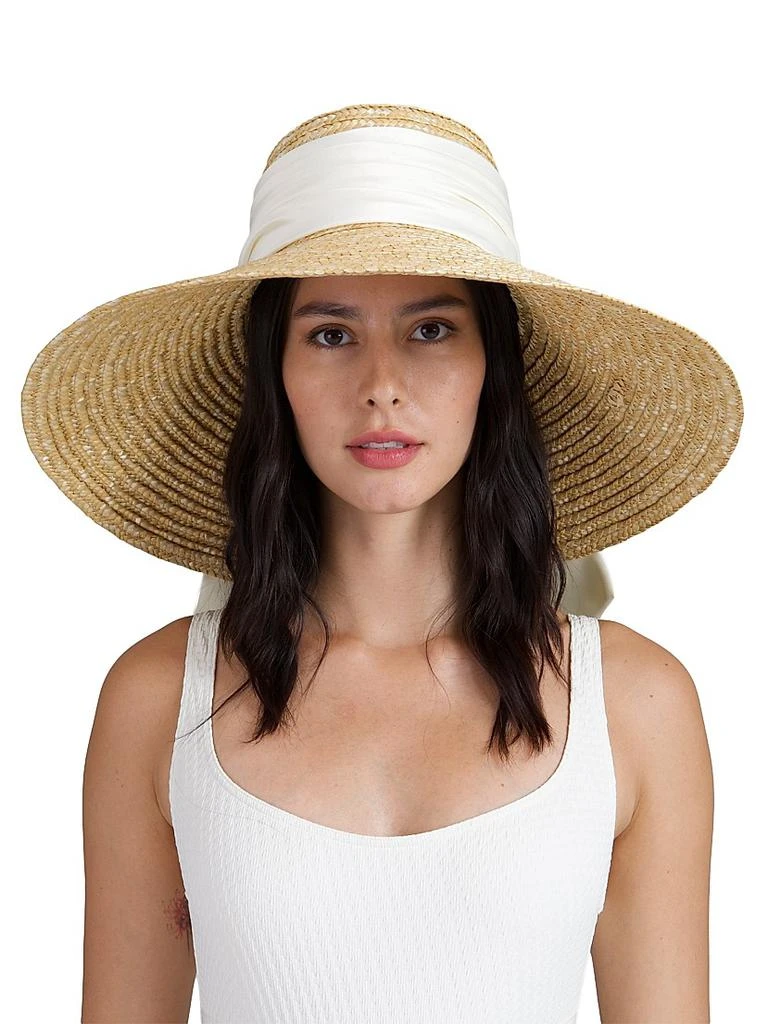 Shop Lettie grosgrain-trimmed hemp-blend visor on Sale at  display picture 1