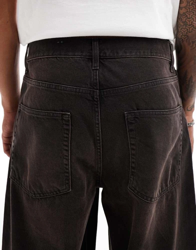 ASOS ASOS DESIGN super baggy jeans with brown tint in washed black 4
