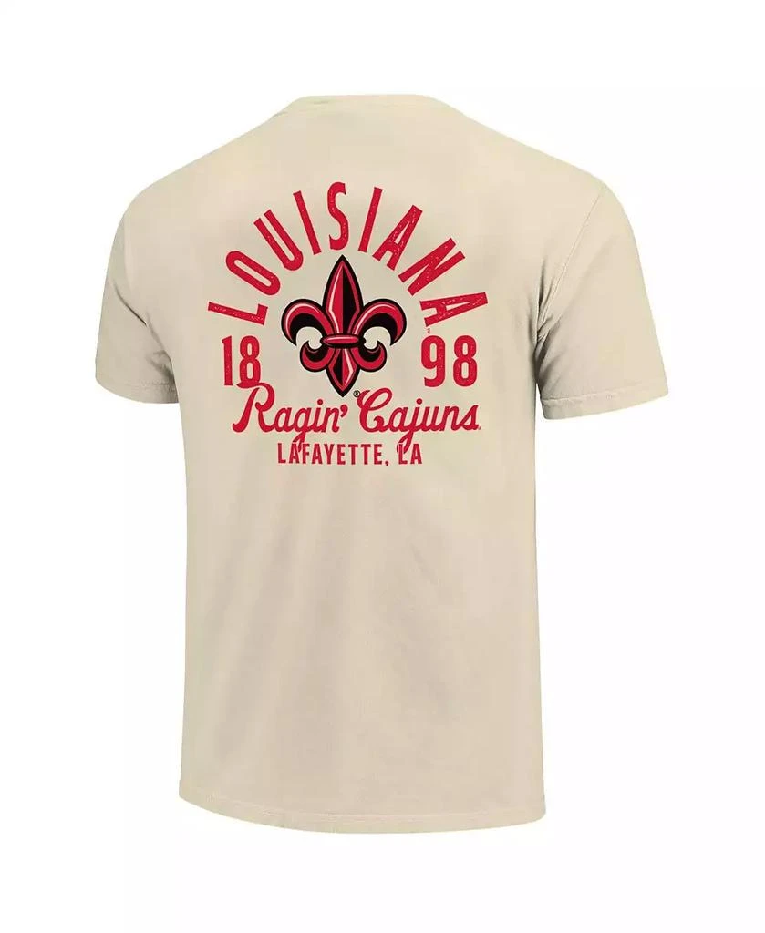 Image One Men's Cream Louisiana Ragin' Cajuns Comfort Colors Mascot Overlay T-Shirt 3