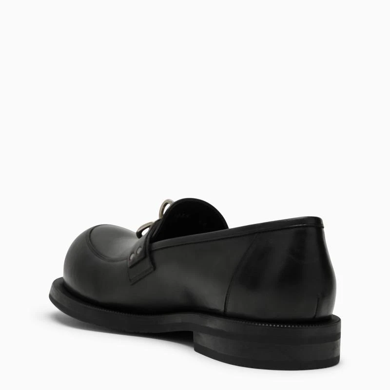 Martine Rose Black leather loafer with ring detail 5