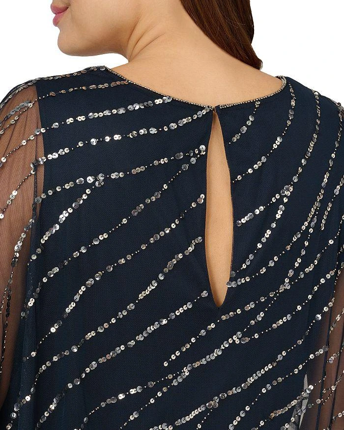 Adrianna Papell Plus Sequin Cape Overlay Gown 4