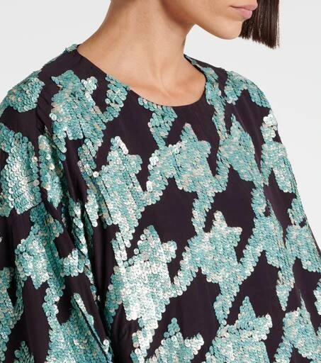 Dries Van Noten Sequined houndstooth silk sweatshirt 5