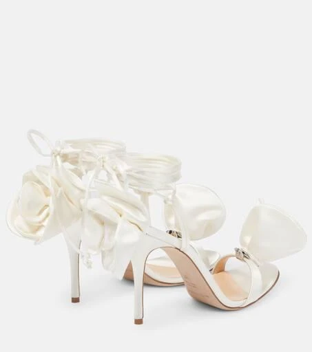 Magda Butrym Floral-appliqué satin sandals 3