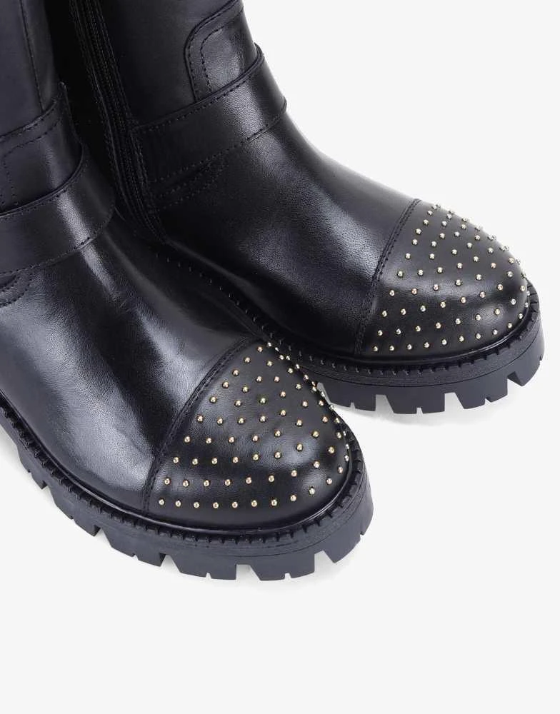 Off The Hook OFF THE HOOK 'CLEVEDEN' Block Heel Ankle Leather Boots in Black 2