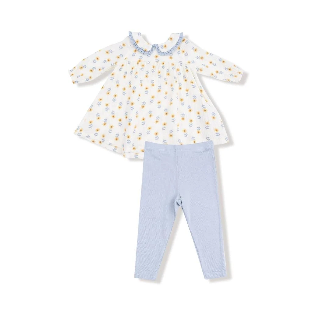 Angel Dear Angel Dear - Girls
 Peter Pan Collar Dress With Ribbed Leggings