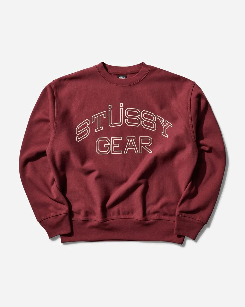 STUSSY Men's Gear Crewneck Sweatshirt Oxblood 1