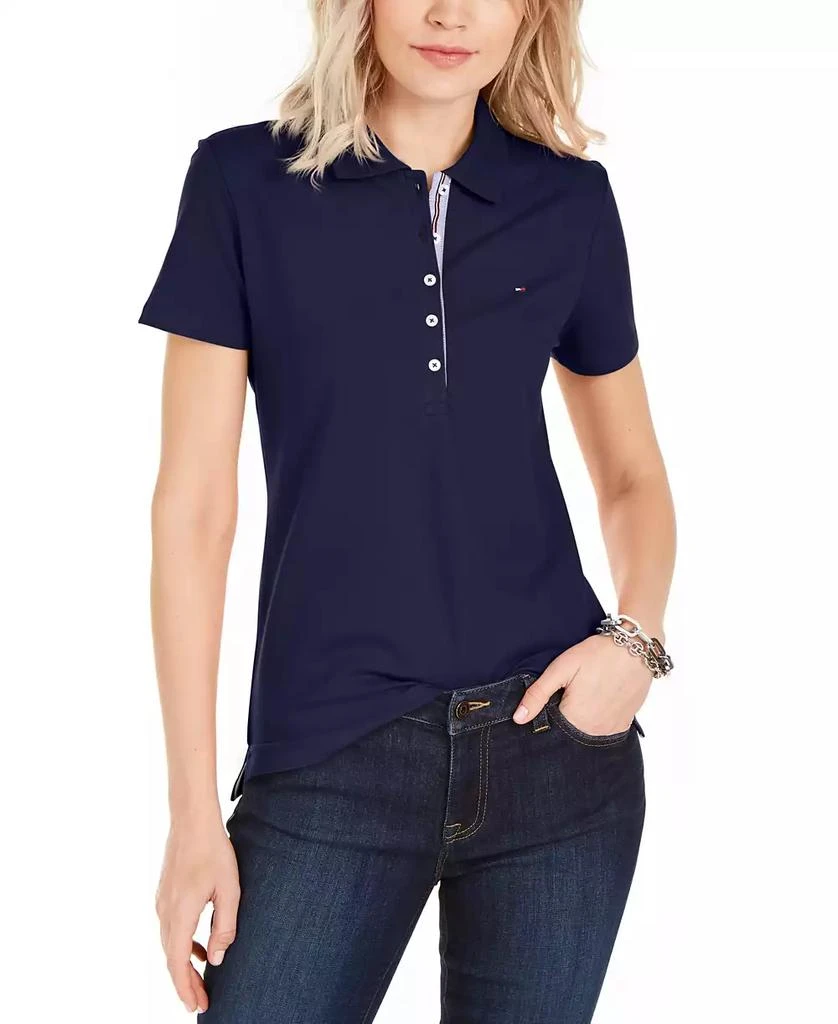 Tommy Hilfiger Women
s Solid Short-Sleeve Polo Top