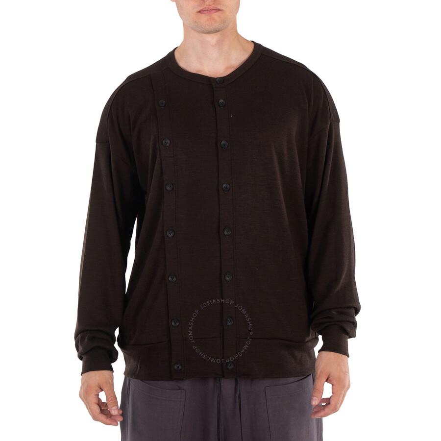 Viridi-Anne Viridi-Anne Men's Brown Wool Jersey Cardigan, Brand Size 3  (Medium)