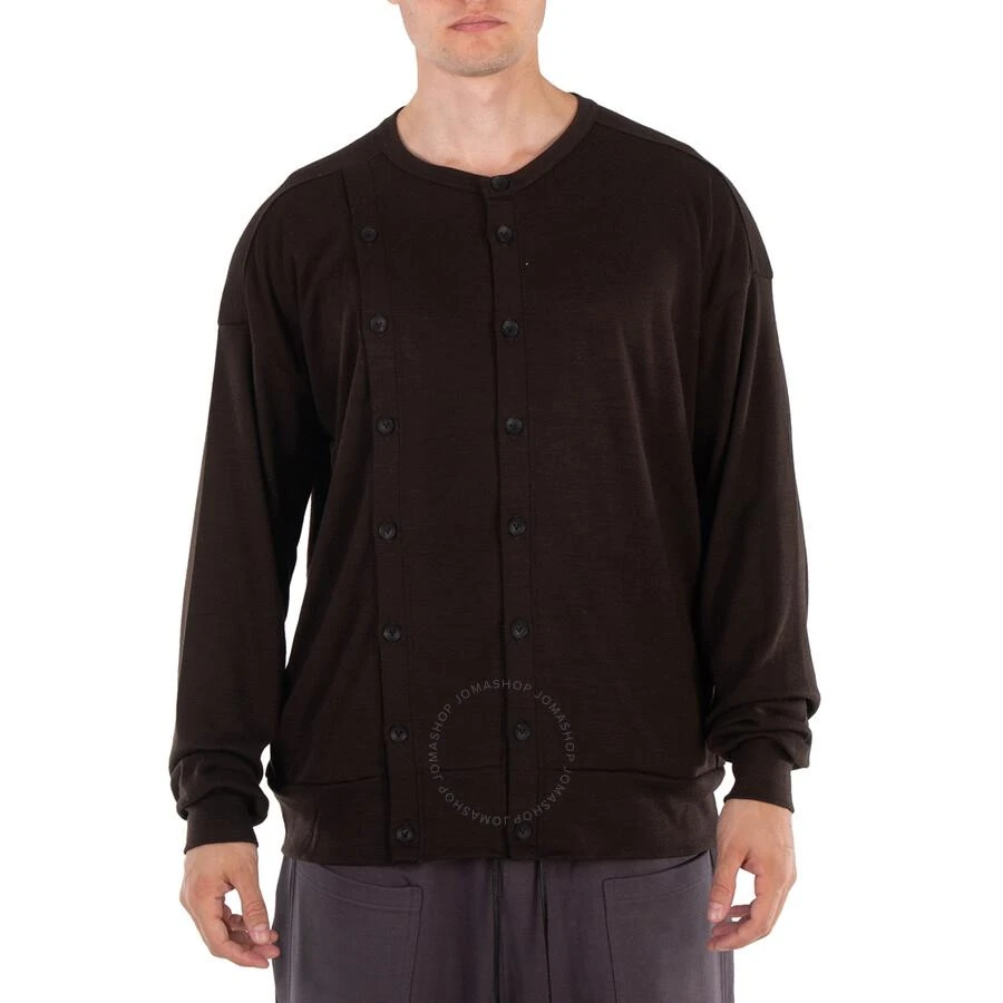 Viridi-Anne Men's Brown Wool Jersey Cardigan 1