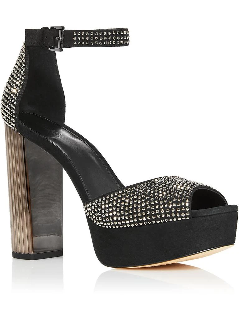 Michael Kors Porter Womens Faux Suede Rhinestone Platform Heels 4
