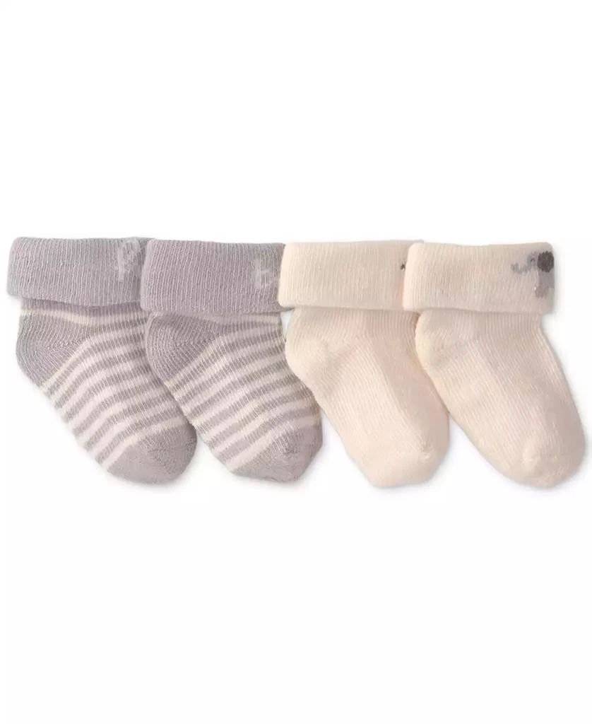 Carter's Baby Boys' or Baby Girls' Hello Baby Foldover Socks, 2-Pack