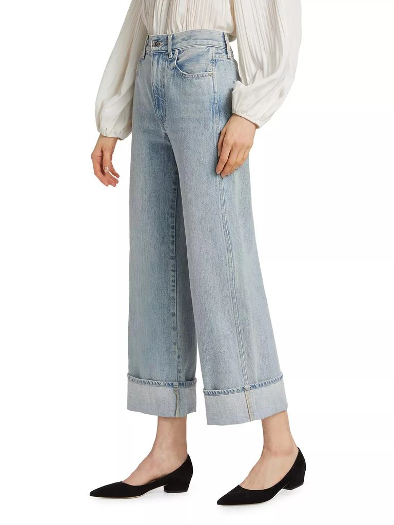 VERONICA BEARD Taylor Wide-Leg Cuffed Jeans 4