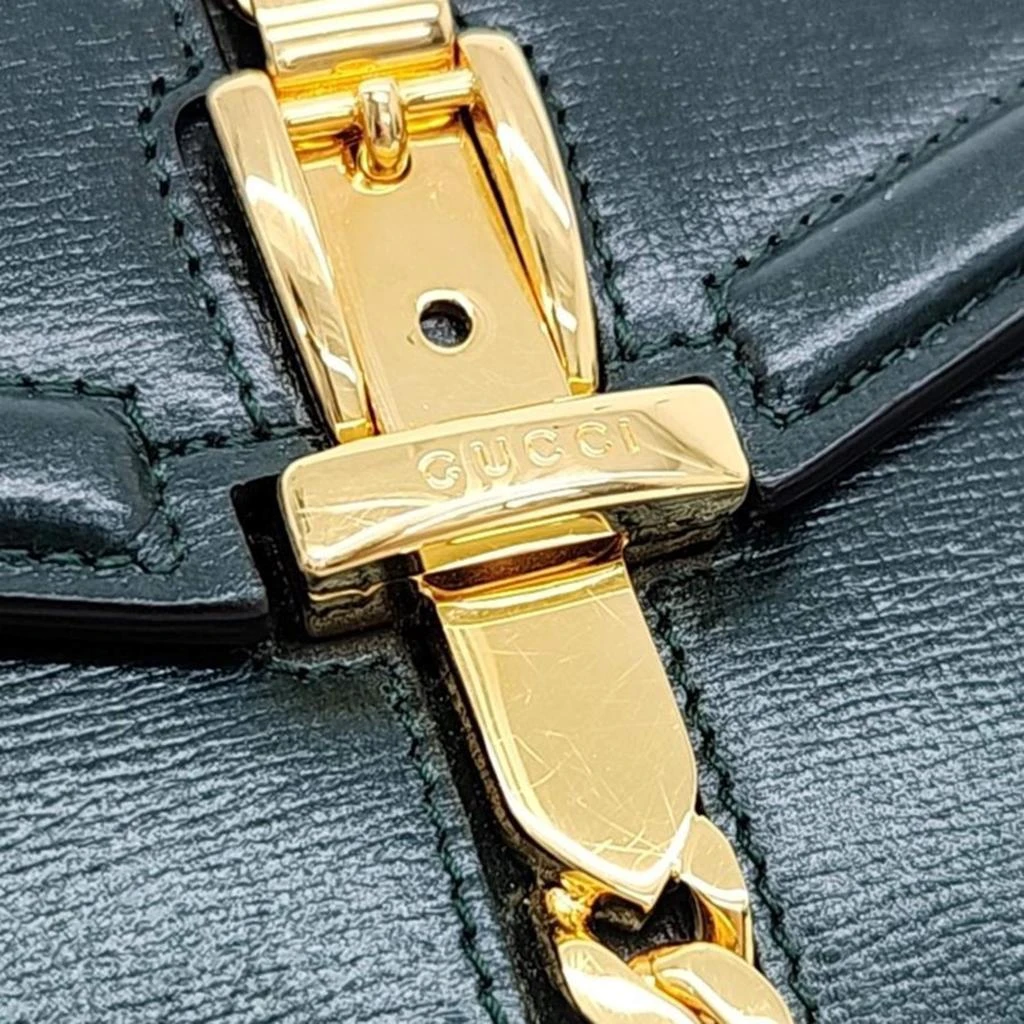 Gucci Gucci Green Leather Sylvie 1969 Top Handle Bag 5