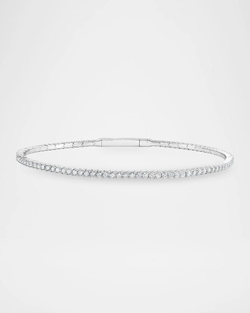 Neiman Marcus Diamonds 18K White Gold Diamond and Ruby Flex Bangle