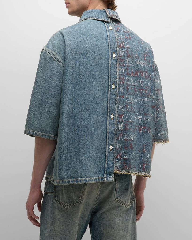 Lanvin Men's Asymmetric Denim Button-Down Shirt 3