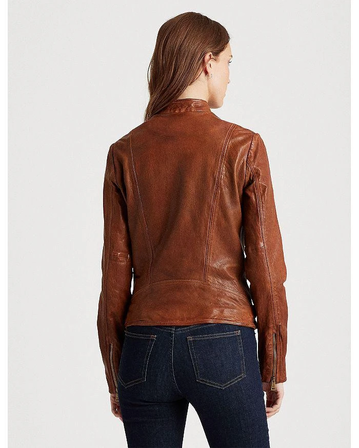 Ralph Lauren Burnished Leather Moto Jacket 4