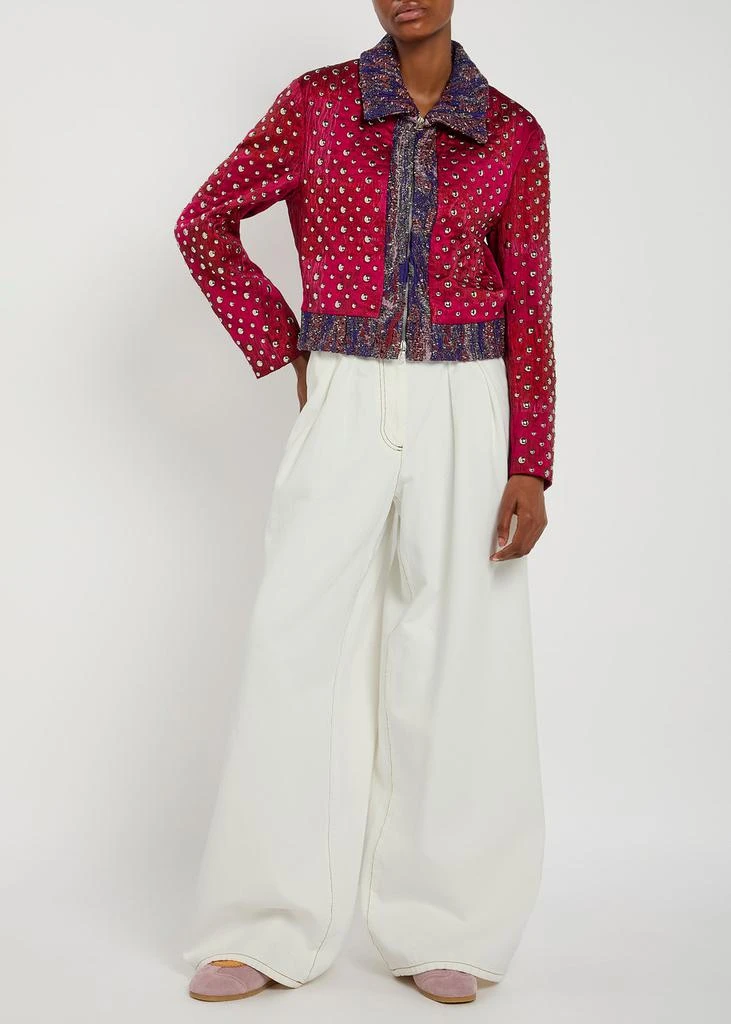 Dries Van Noten Vurano HF1544 stud-embellished woven jacket 4
