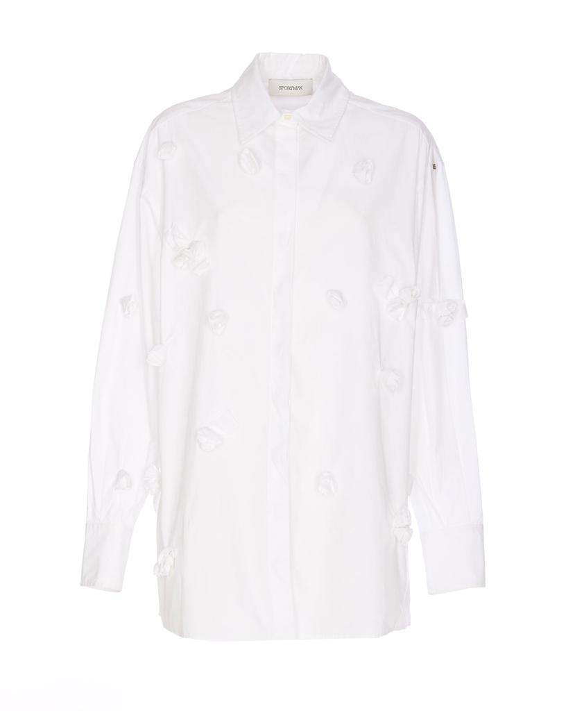 Max Mara Oversized 3d Rose Detail Shirt