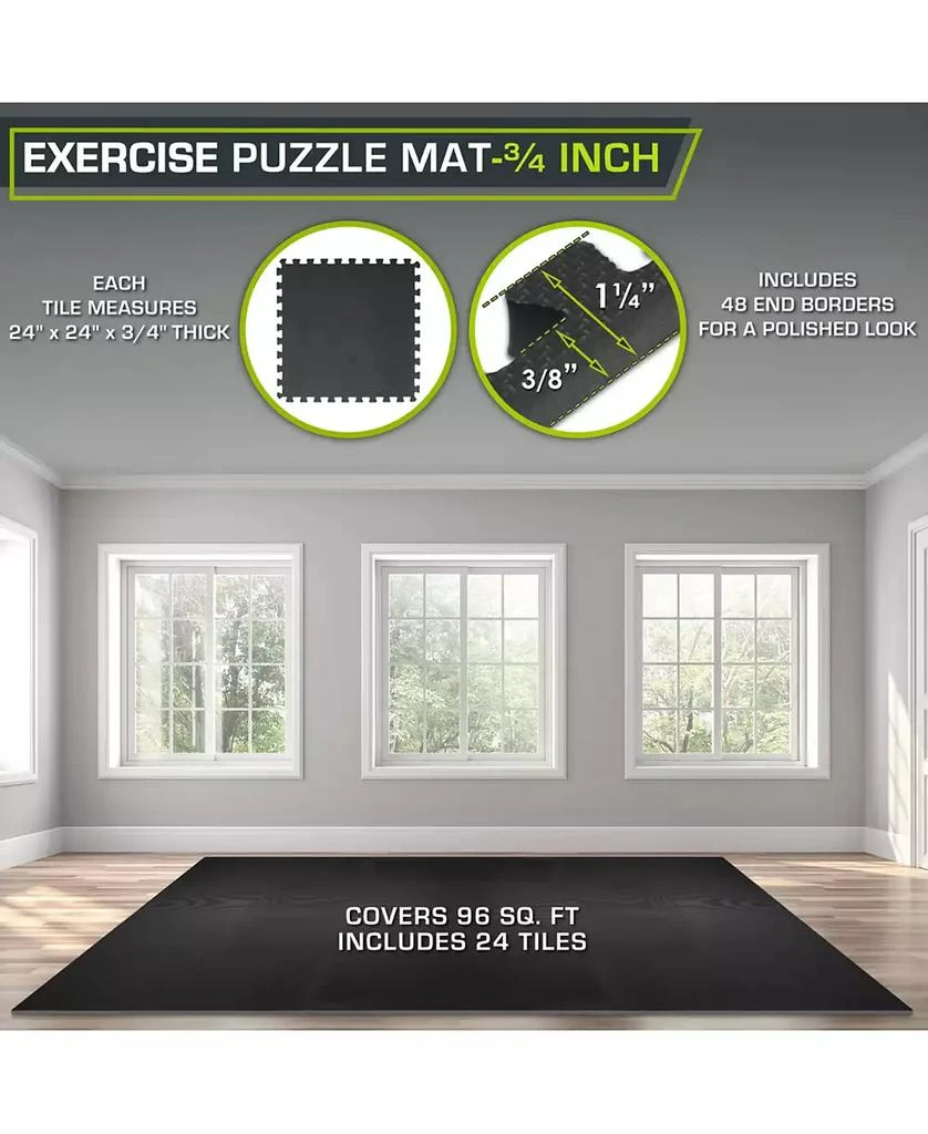ProsourceFit Exercise Puzzle Mat 3/4-in, 96 Sq Ft - 24 Tiles 2