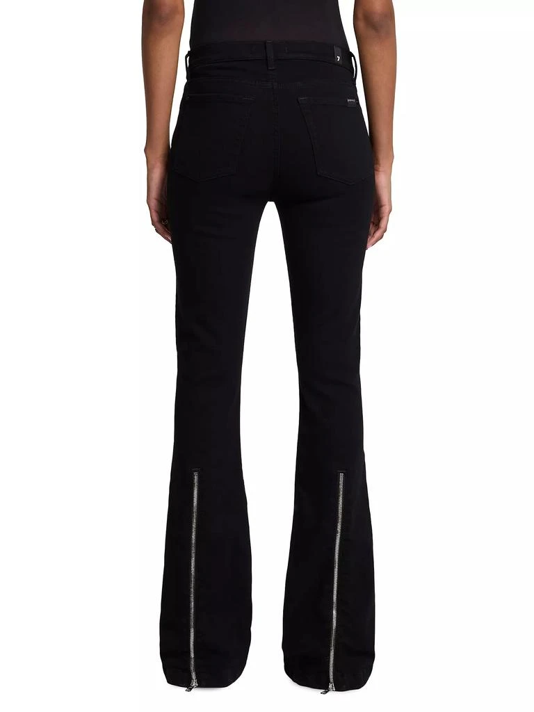 7 For All Mankind Ali Low-Rise Stretch Back-Zip Flare Jeans 5