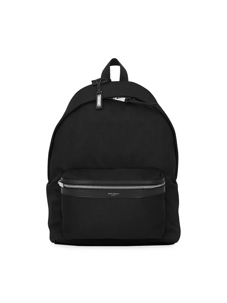 Yves Saint Laurent City Backpack in Nylon Canvas and Leather 1