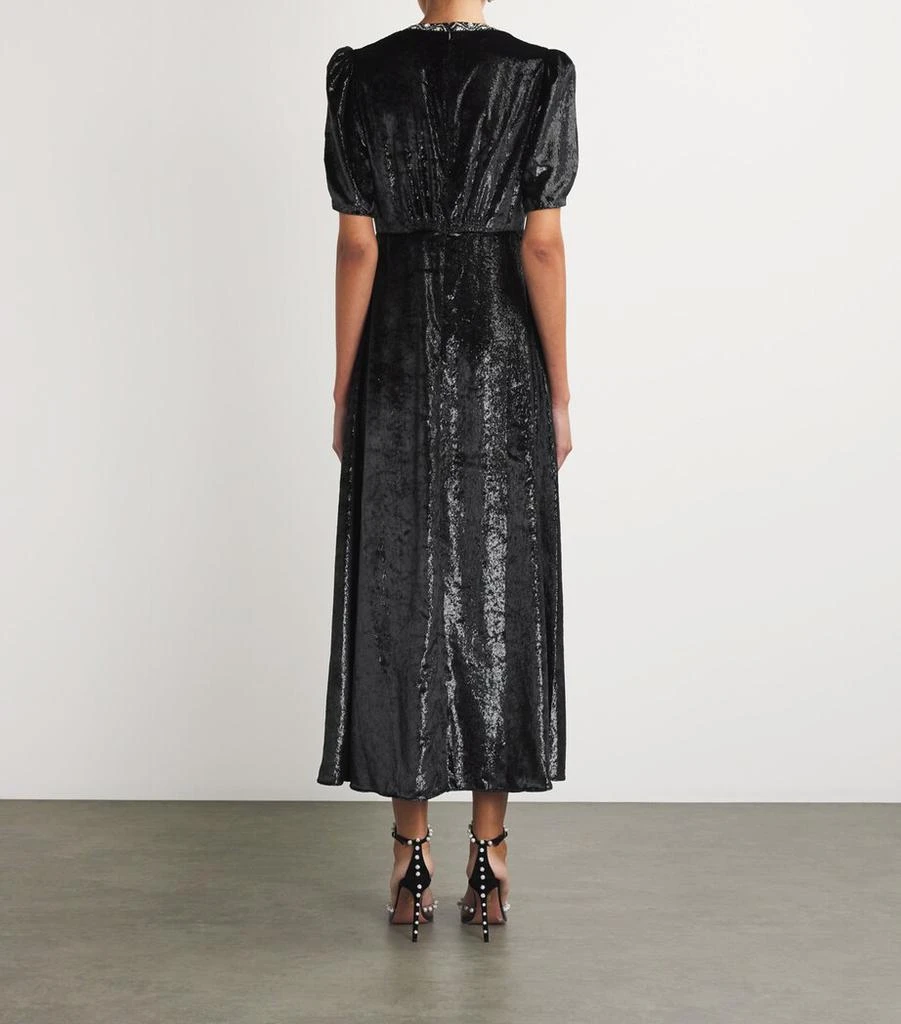 Saloni Velvet Embellished Tabitha Midi Dress 3