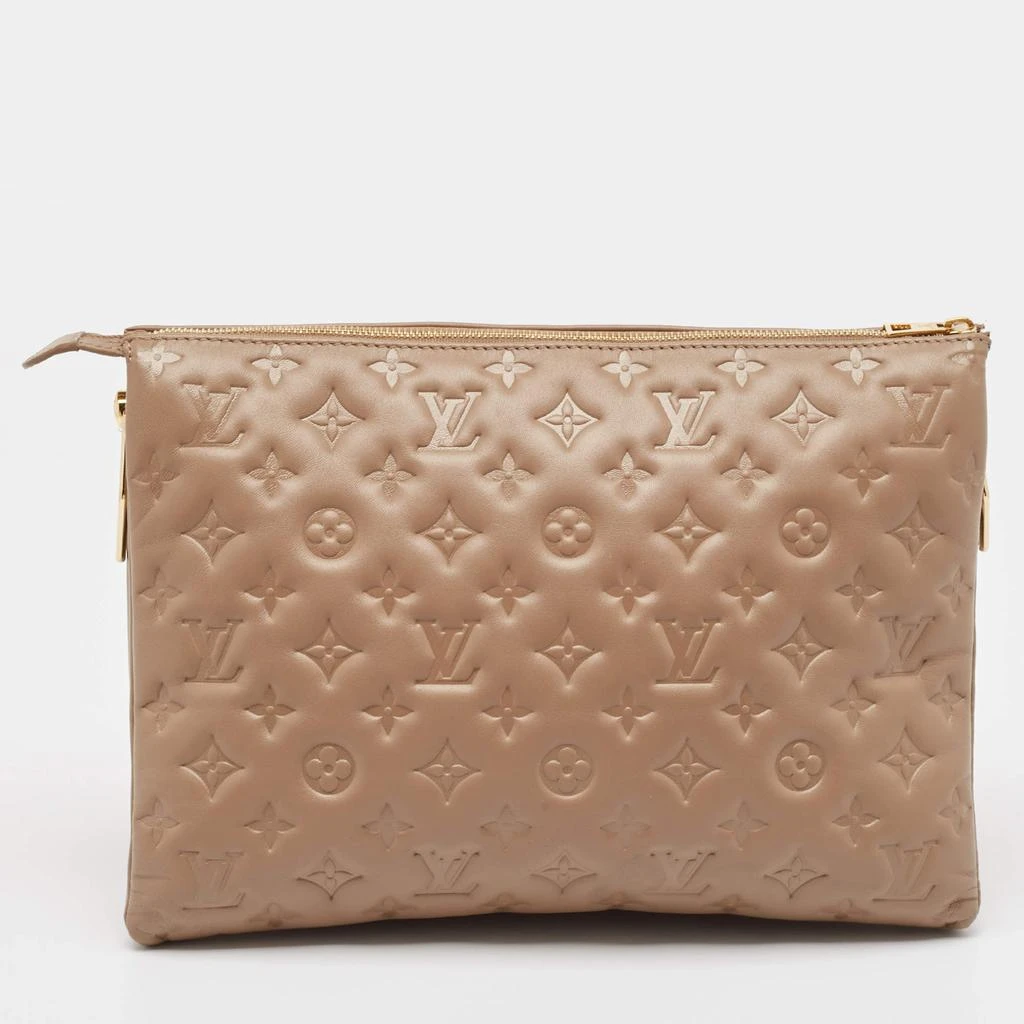 Louis Vuitton Louis Vuitton Taupe Monogram Puffy Leather Coussin MM Bag 4