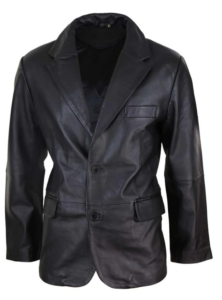TruClothing Classic Leather 2 Button Blazer Vintage 2
