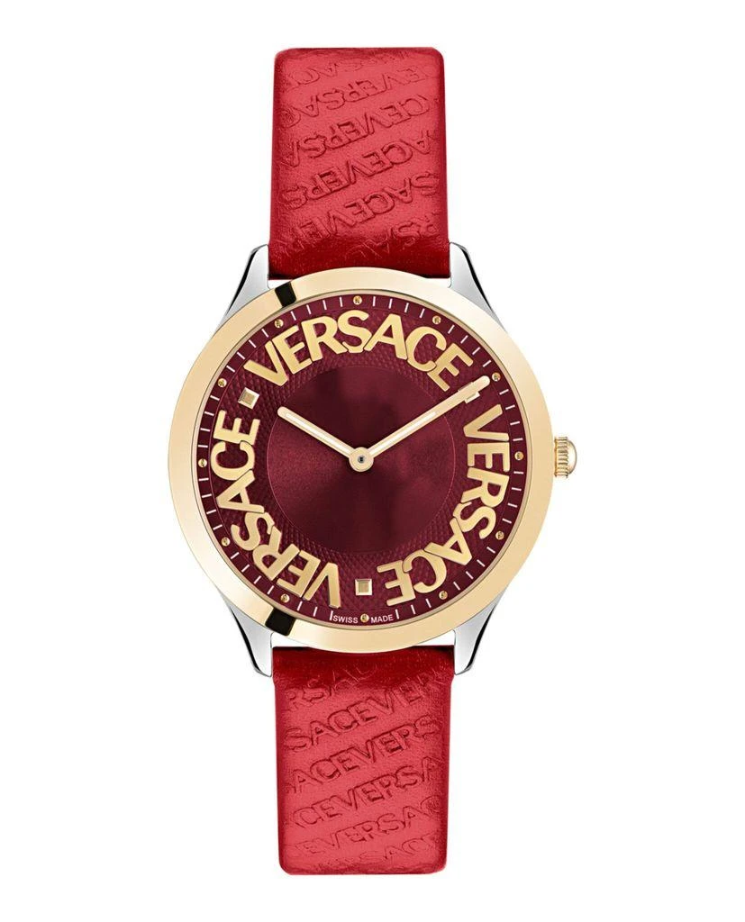 Versace Versace Logo Halo Leather Watch 4