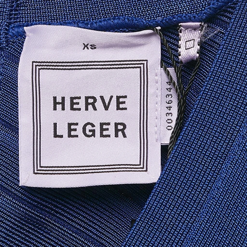 Herve Leger Herve Leger Cobalt Blue Bandage Knit Jersey Layton Dress XS 4