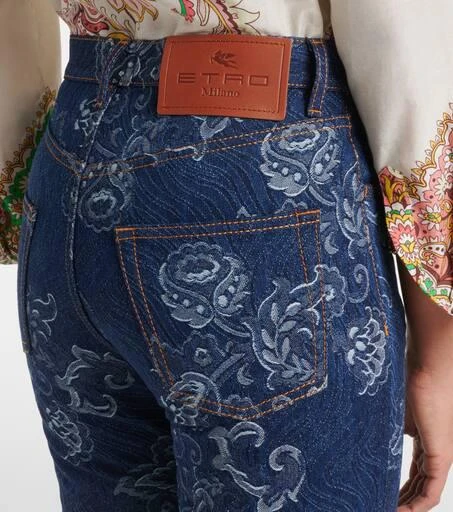 ETRO Floral jacquard slim jeans 6