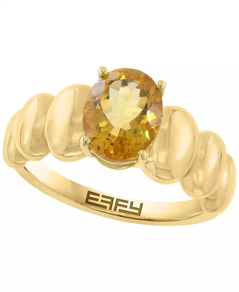 Effy Citrine Ring (1-1/2 ct. t.w.) in 14k Yellow Gold Over Silver
