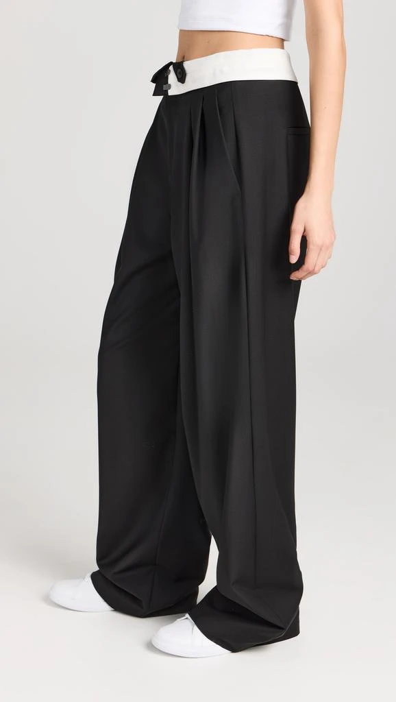 Tibi Recycled Tropical Wool Fold Over Pants 3