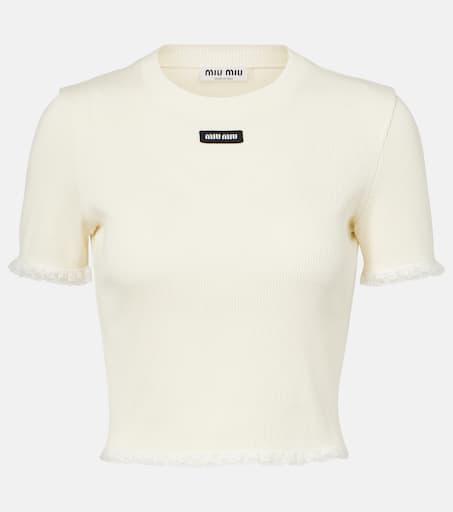 Miu Miu Miu stretch-jersey keyhole-neck Dress | Pink | FARFETCH