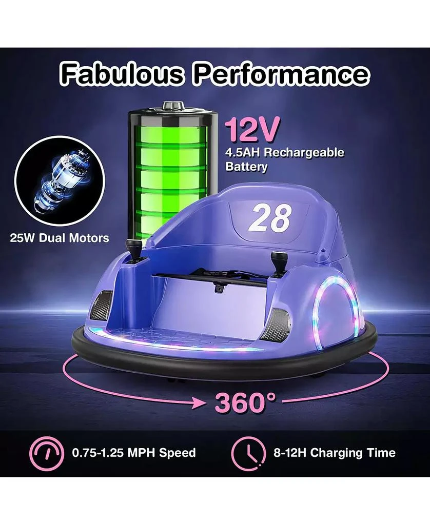 Mecale 12V 360° Ride on Bumper Car for Toddlers with Remote Control 5