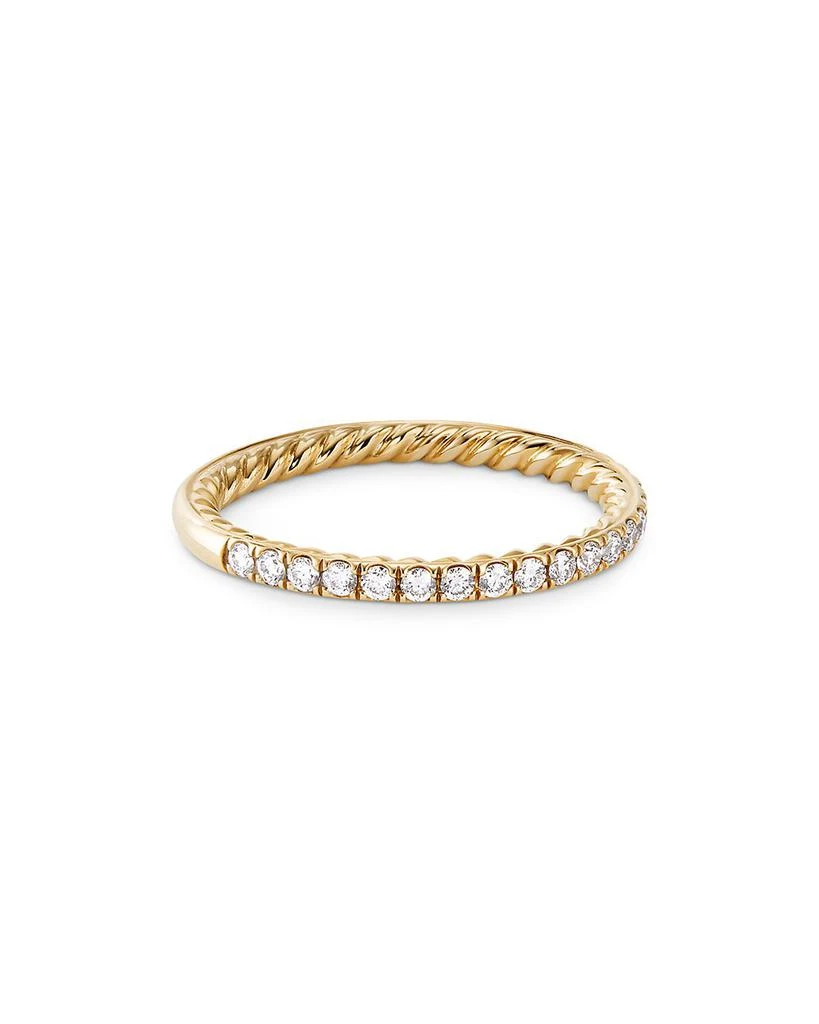 David Yurman 18K Yellow Gold DY Eden Partway Eternity Band  Ring with Pavé Diamonds 1