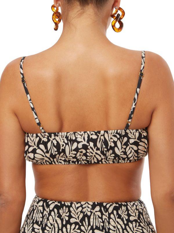 WeWoreWhat Ruched Linen Blend Bra Top