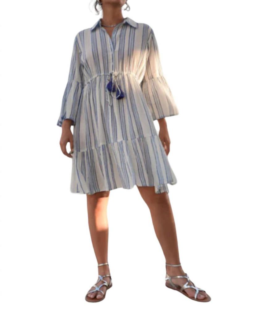 Debbie Katz Luli Mini Dress In Blue Striped