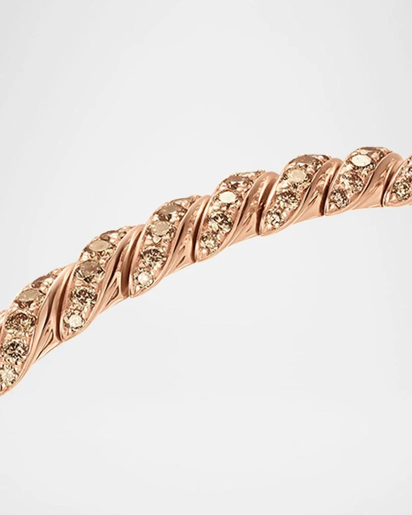David Yurman Sculpted Cable Flex Bracelet with Diamonds in 18K Rose Gold, 5mm 6