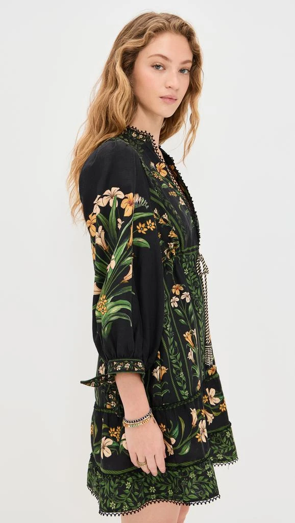 Farm Rio Flowers Arch Black Mini Dress 3