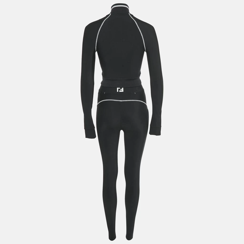 Fendi Fendi Black Zucca Print Technical Jersey Zip-Up Jacket and Leggings Set XS 2