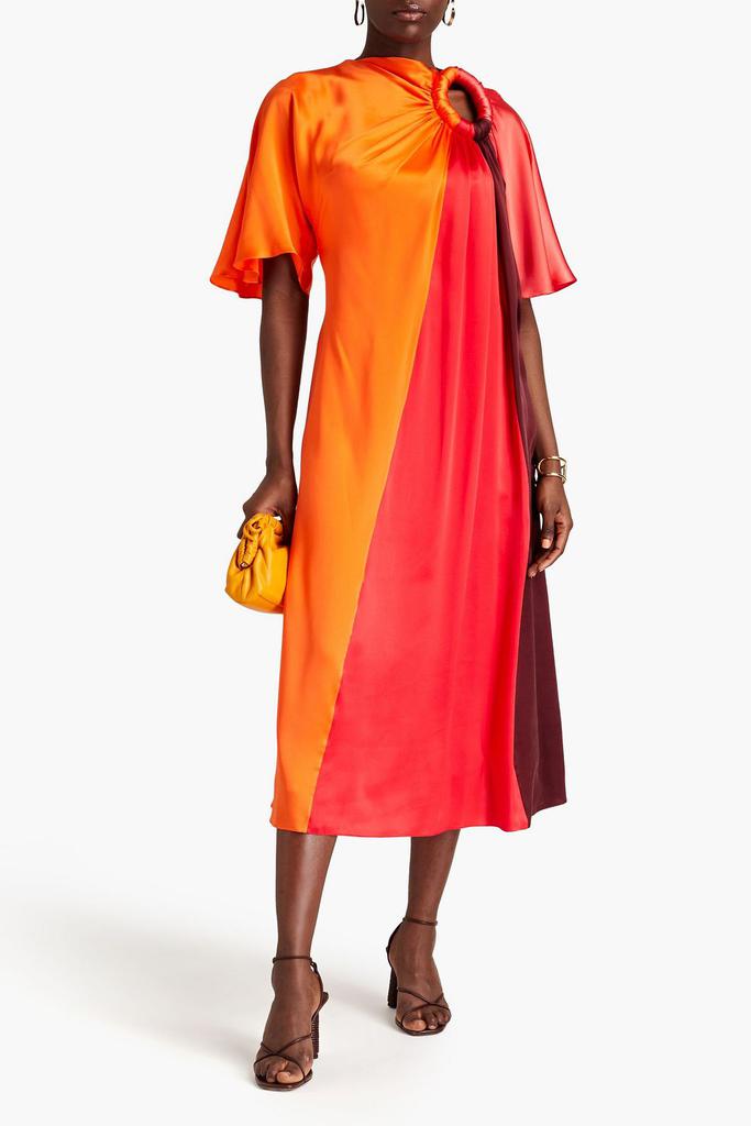 ROKSANDA Fiamma color-block silk-satin midi dress